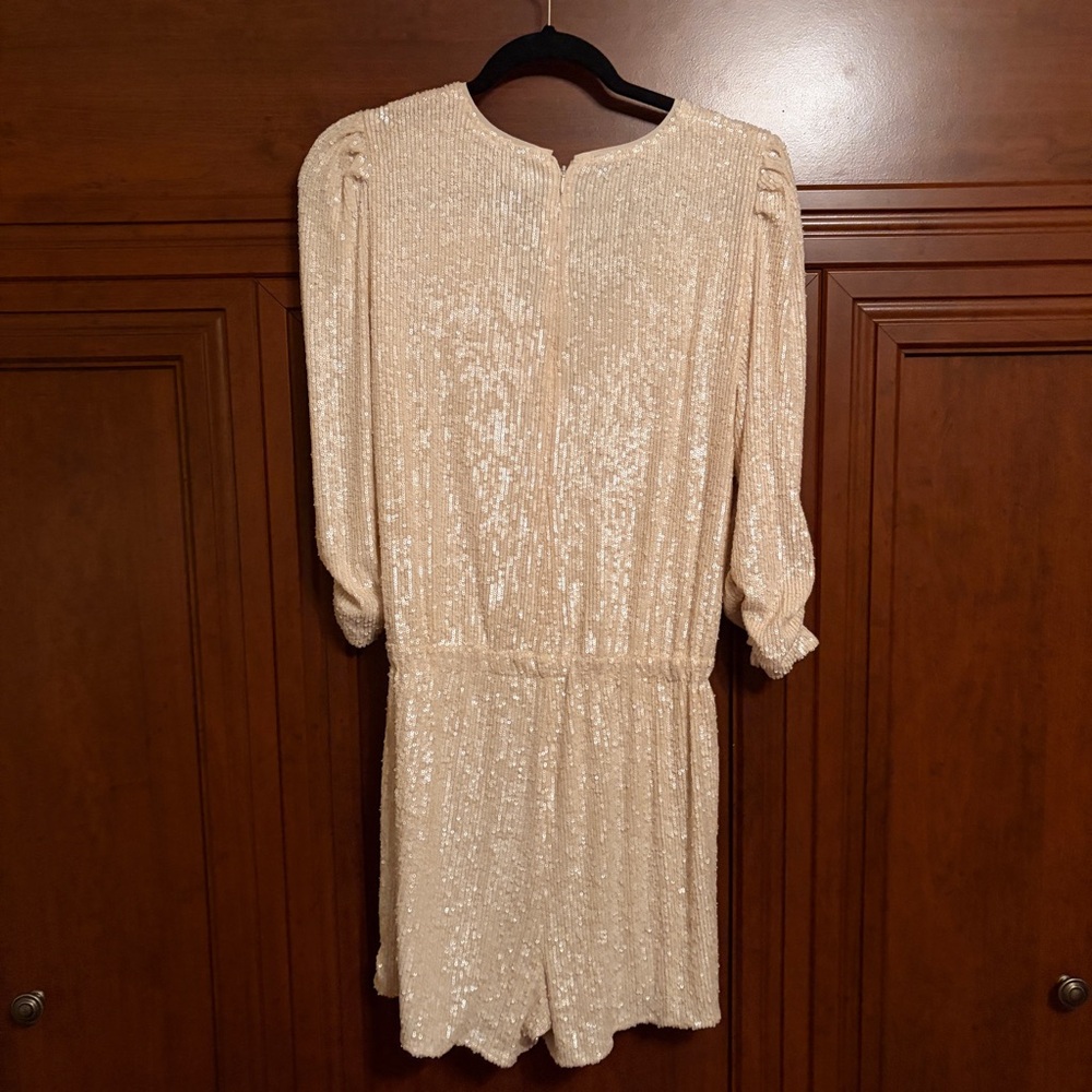 NWT Generation Love Allegra Sequin Romper in Shell size Medium reg $385 - Picture 9 of 10